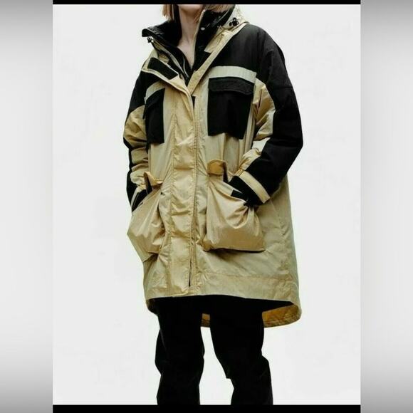 Zara Limited Edition Puffer Jacket Camel / Black - M - NWOT - Picture 1 of 14